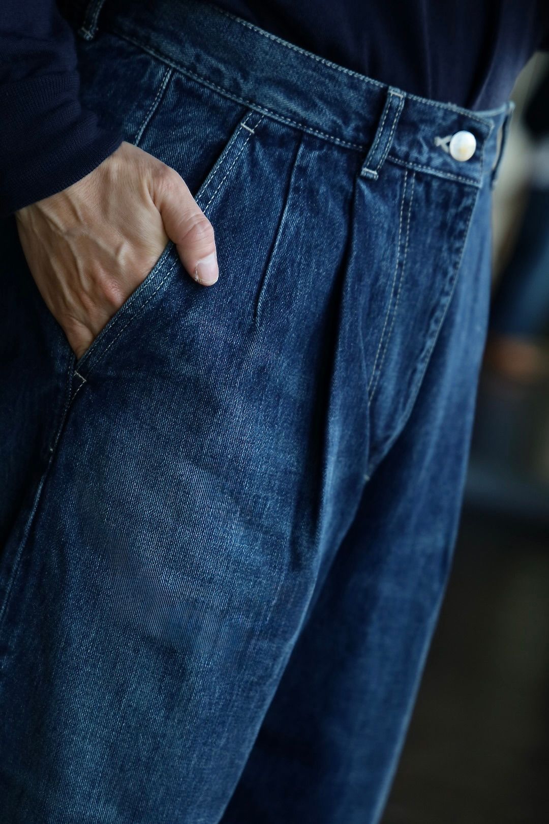 Graphpaper Selvage Denim Two Tuck Tapered Pantsスタイル