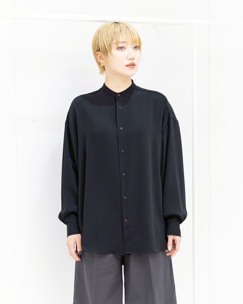 Graphpaper Satin Oversized Band Collar Shirt STYLE 2026.02.26