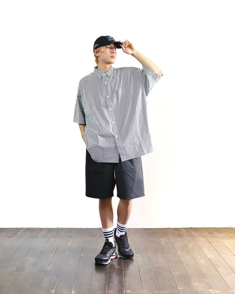 FreshService 24SS CORPORATE UNIFORM S/S SHIRT(GREEN STRIPE) style 2024.3.8