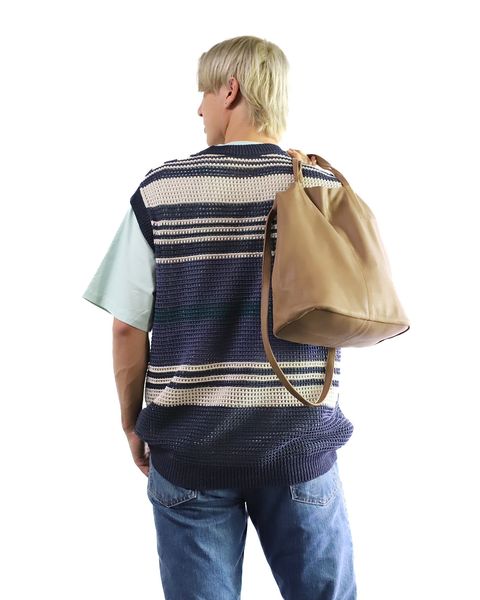 YOKE 24SS BORDER MESH KNIT VEST Style 2024.6.9