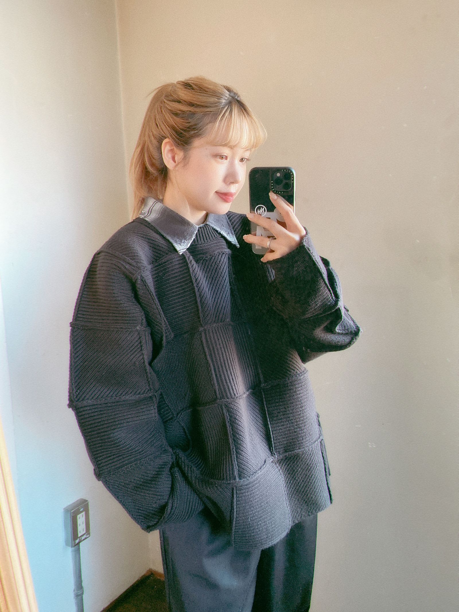 YOKE 24SS PATCHWORK RIB SWEATER style.2023.12.23