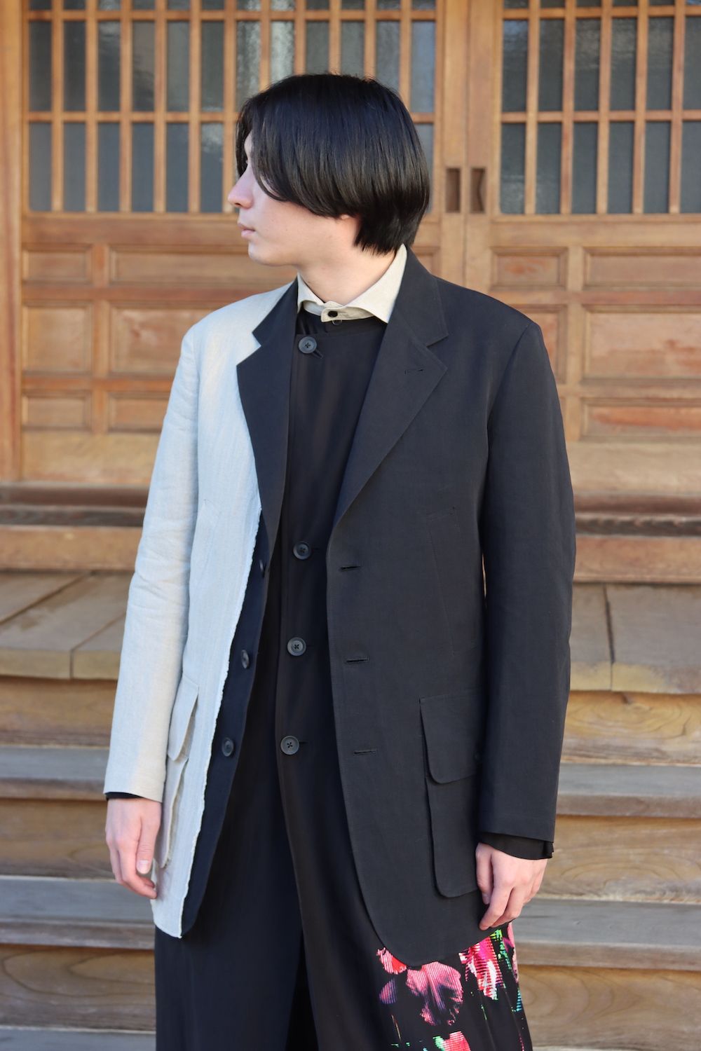 yohji yamamoto N-右前耳使い箱ポケジャケット(HG-J44-806) style