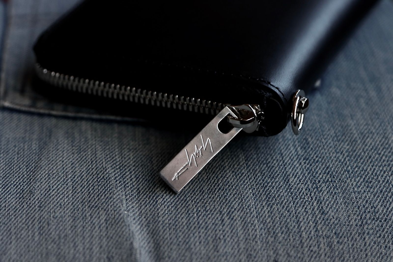 ヨウジヤマモト24SS THICK NATURAL FASTENER WALLET S(HS-A01-763-1)BLACK