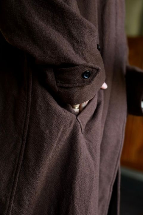 blurhms Classic Wool Balmacaan Coat"BROWN"スタイル.2025.10.13.