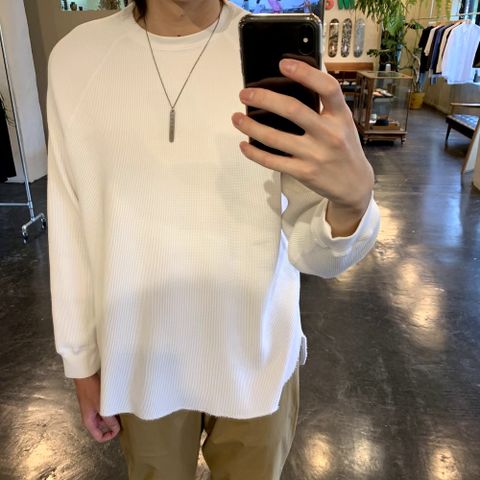 Graphpaper Waffle L/S Tee(GM203-70139B)"WHITE" style.2020.7.17.
