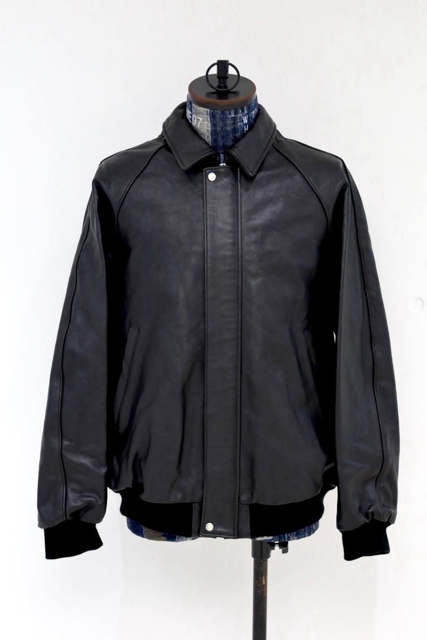 グラフペーパー Cow Leather Raglan Blouson(GU263-30320)BLACK☆8月29日(土)発売！