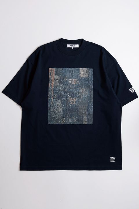 ファンダメンタル 26SS TシャツPRINTED BORO TEE (FA26TE15)NAVY☆新作発売！