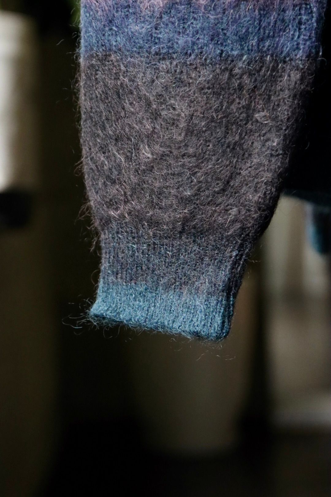 ヨーク23AW MOHAIR BORDER CARDIGAN(YK23FW0571S)BLACK