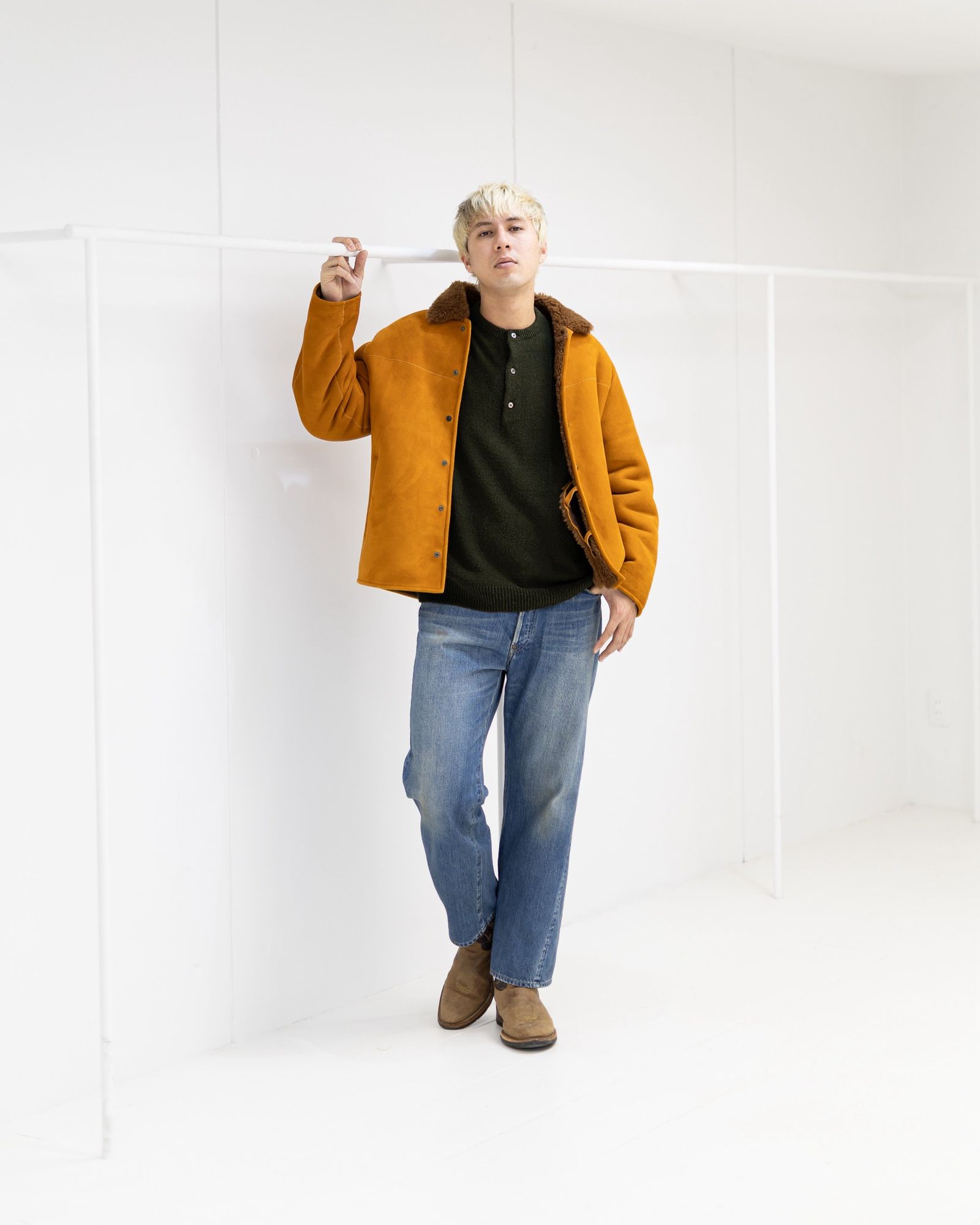 アプレッセ 2026 STYLE1 Washed Silk Nep Henry Neck Sweater(26SAP-03-08)OLIVE☆1月10日(土)発売！