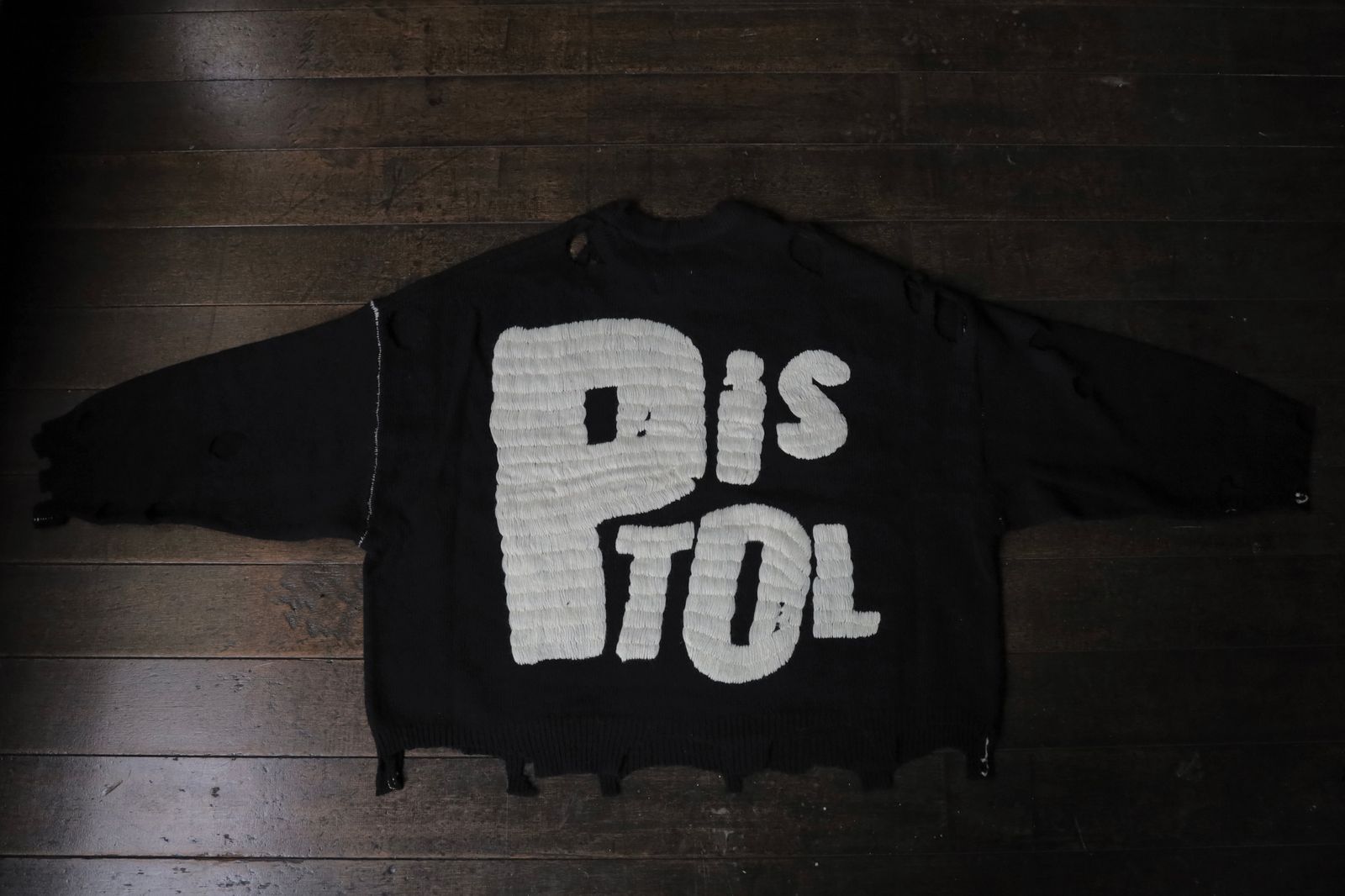 セントマイケル24AW セックスピストルズコラボ I AM A SP_CREW KNIT(SM-YS1-0000-C24)BLACK