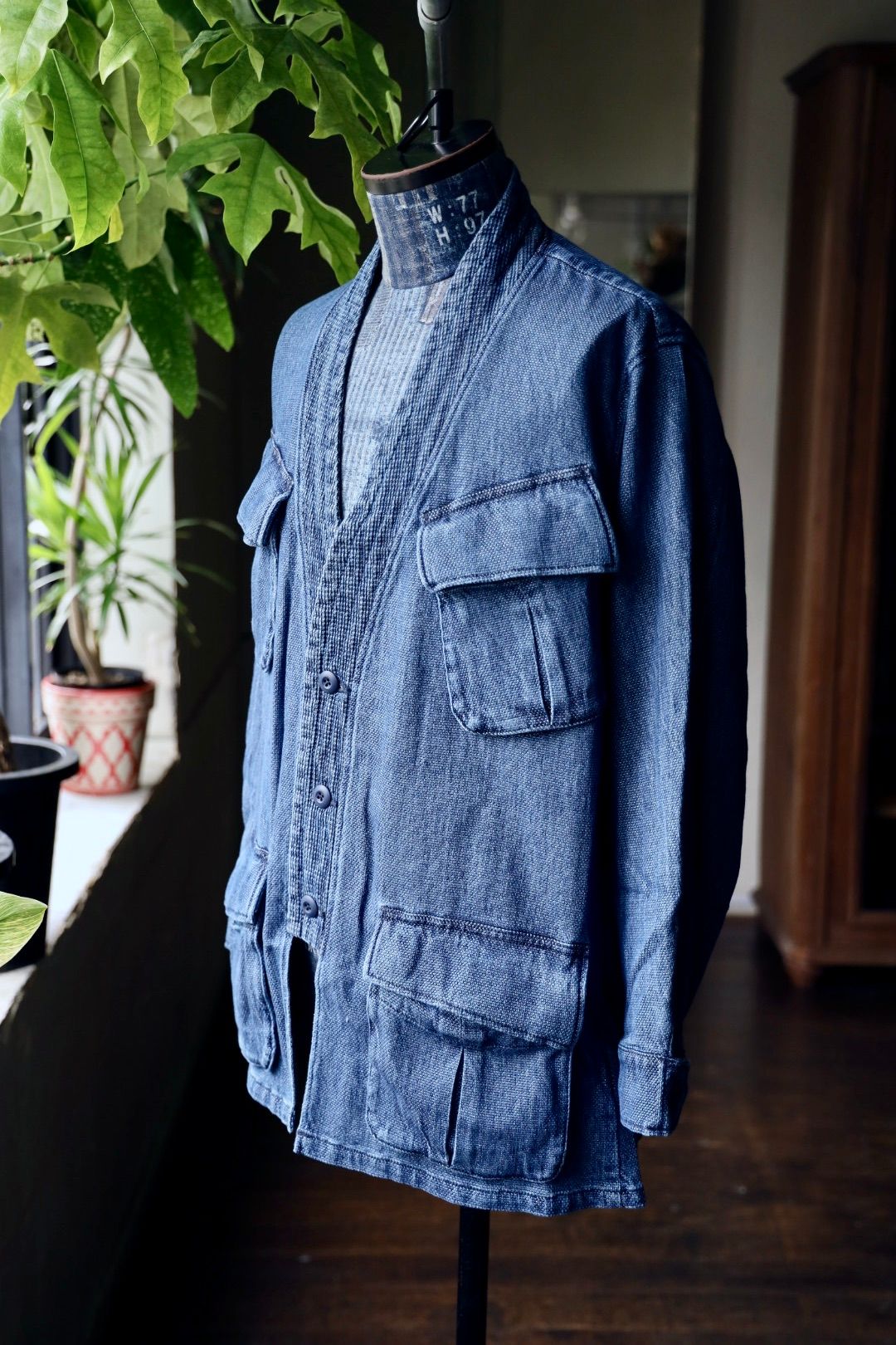 ファンダメンタル デニムシャツHAORI JUNGLE JACKET 3YR WASH(FA25TP44U)INDIGO☆新作発売！
