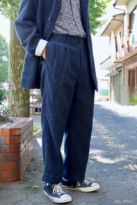 A.PRESSE 23AW Tweed Hunting Jacket"NAVY"スタイル