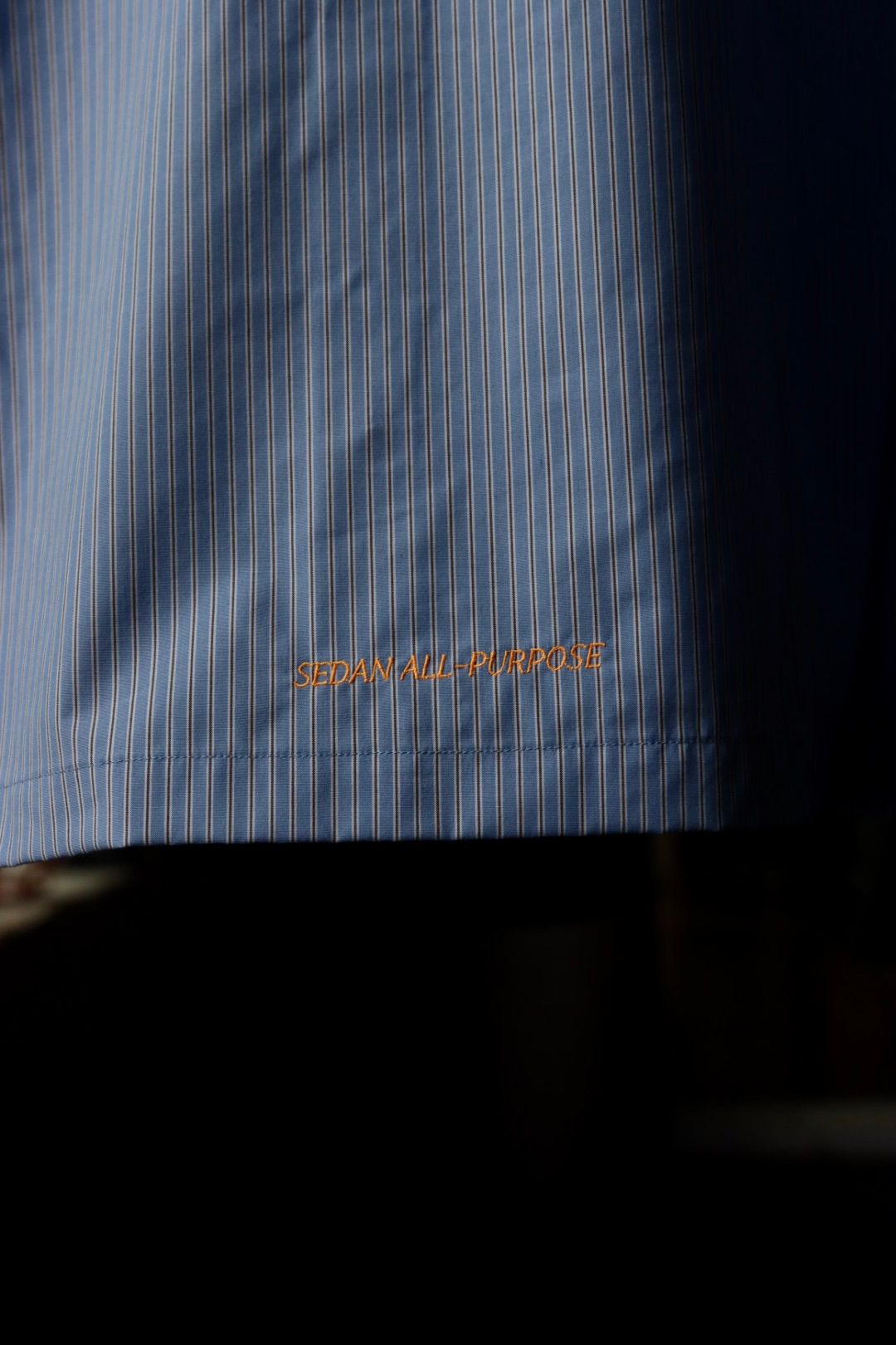 セダンオールパーパス23FW OVAL LOGO WORK SHIRT(SD23F-SH01)BLUE STRIPE