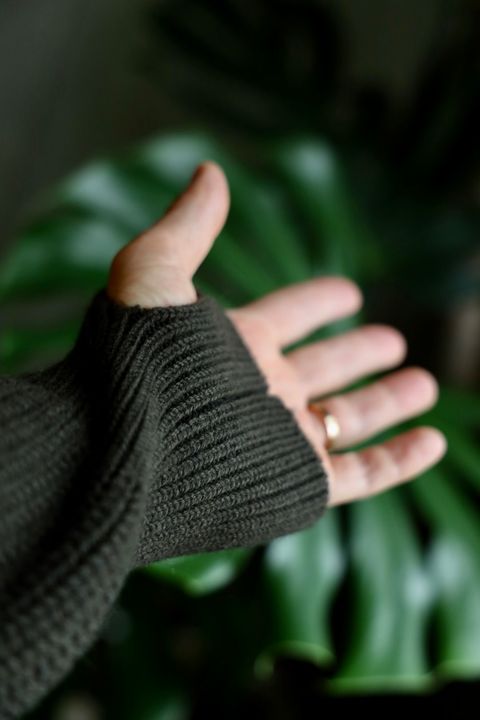 MARKAWARE 26AW RIBBED POLO COLLAR JUMPER"DARK OLIVE"スタイル