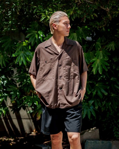 YOKE GARMENTDYED COTTON SILK TWILL OPEN COLLAR SHIRT 新作発売！