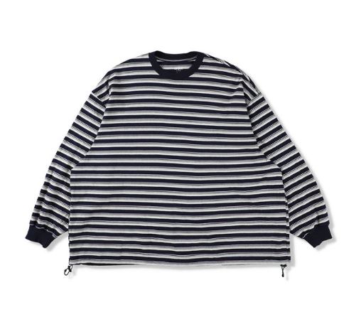 イズネス25AW BALLOON STRIPES LONG SLEEVE T SHIRT(1004AWCS03)NAVY x WHITE border