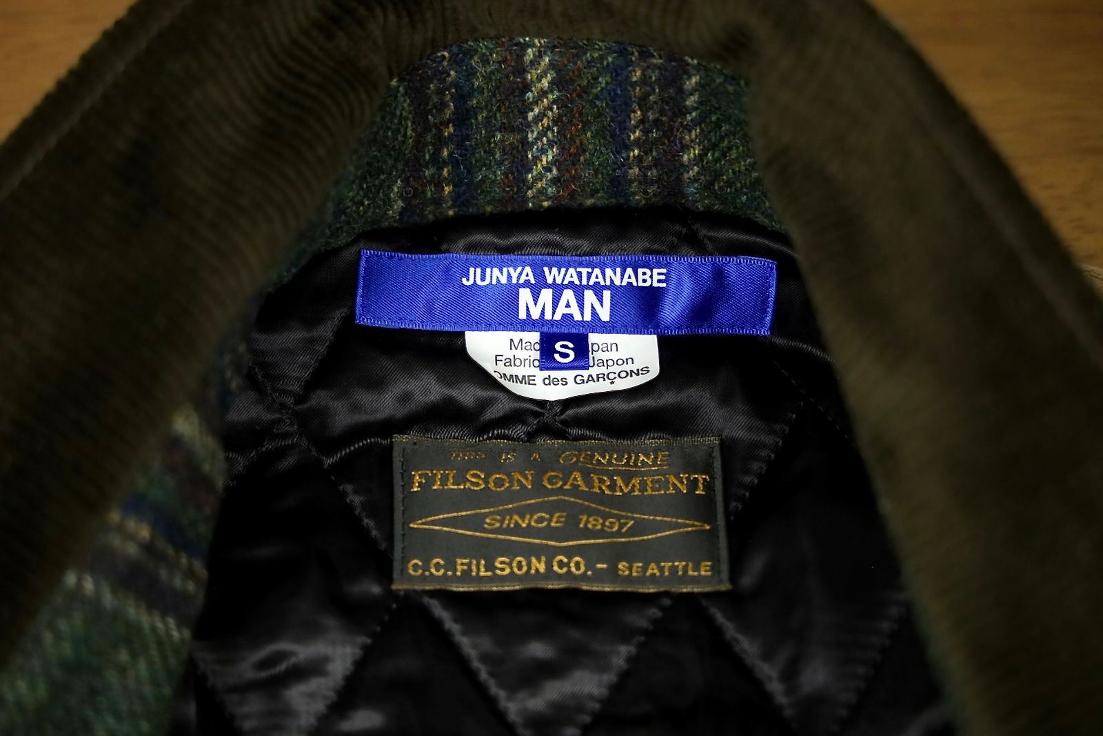 ジュンヤワタナベマン 25AW FILSON Wネーム ウールチェックツイードレザージャケット(WP-B002-051)☆11月1日(土)発売！