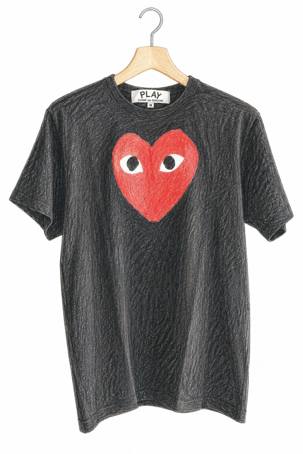 PLAYプレイコムデギャルソン レッドハートTシャツ (BLACK)7月2日(木)再入荷！