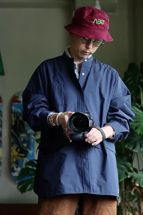 フレッシュサービス 22SS CARGO POCKET UTILITY SHIRT "NAVY"スタイル.2022.6.7.