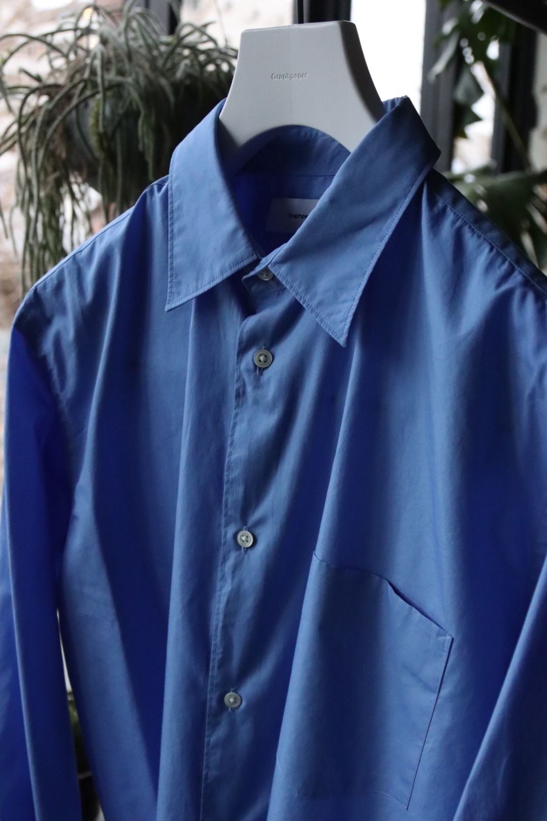 Graphpaper - グラフペーパー24SS シャツ Broad Regular Collar Shirt (GM241-50005B)BLUE  | mark