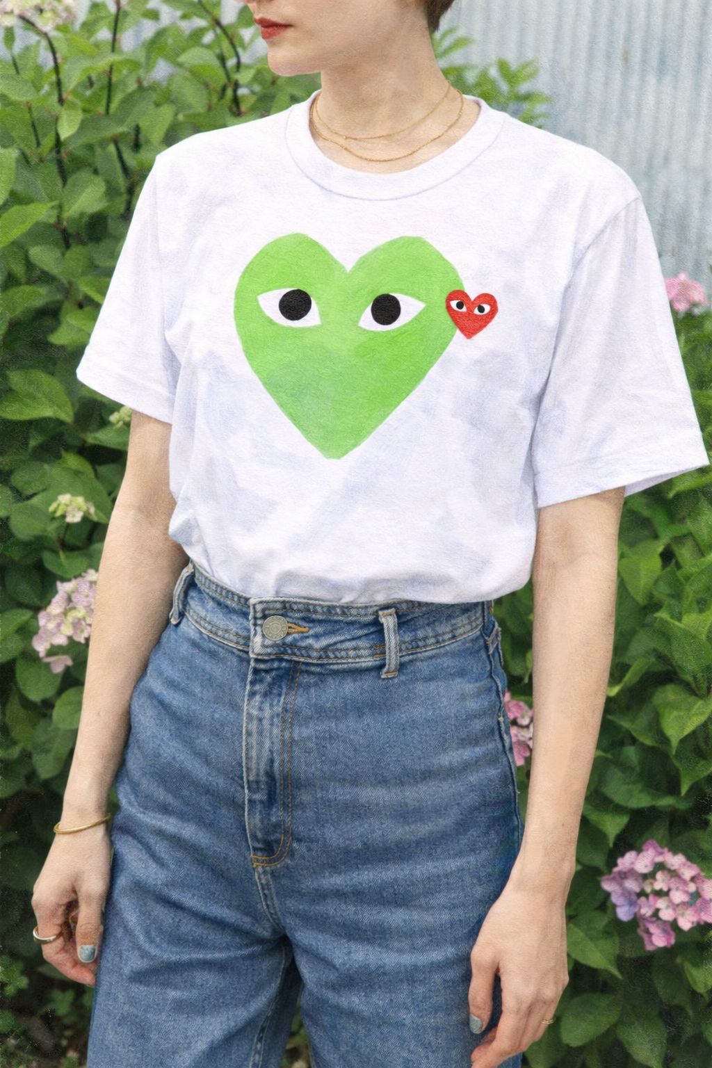 PLAYプレイコムデギャルソン RED EMBLEM Tシャツ(GREEN)☆新作発売！