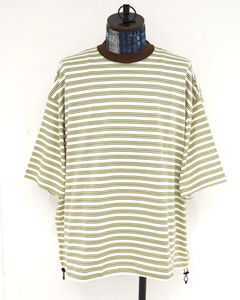 is-ness 26AW Balloon Border Short-sleeve T-Shirt(26AW_02_31SSSH05-1)BROWN x GREEN☆新作発売！