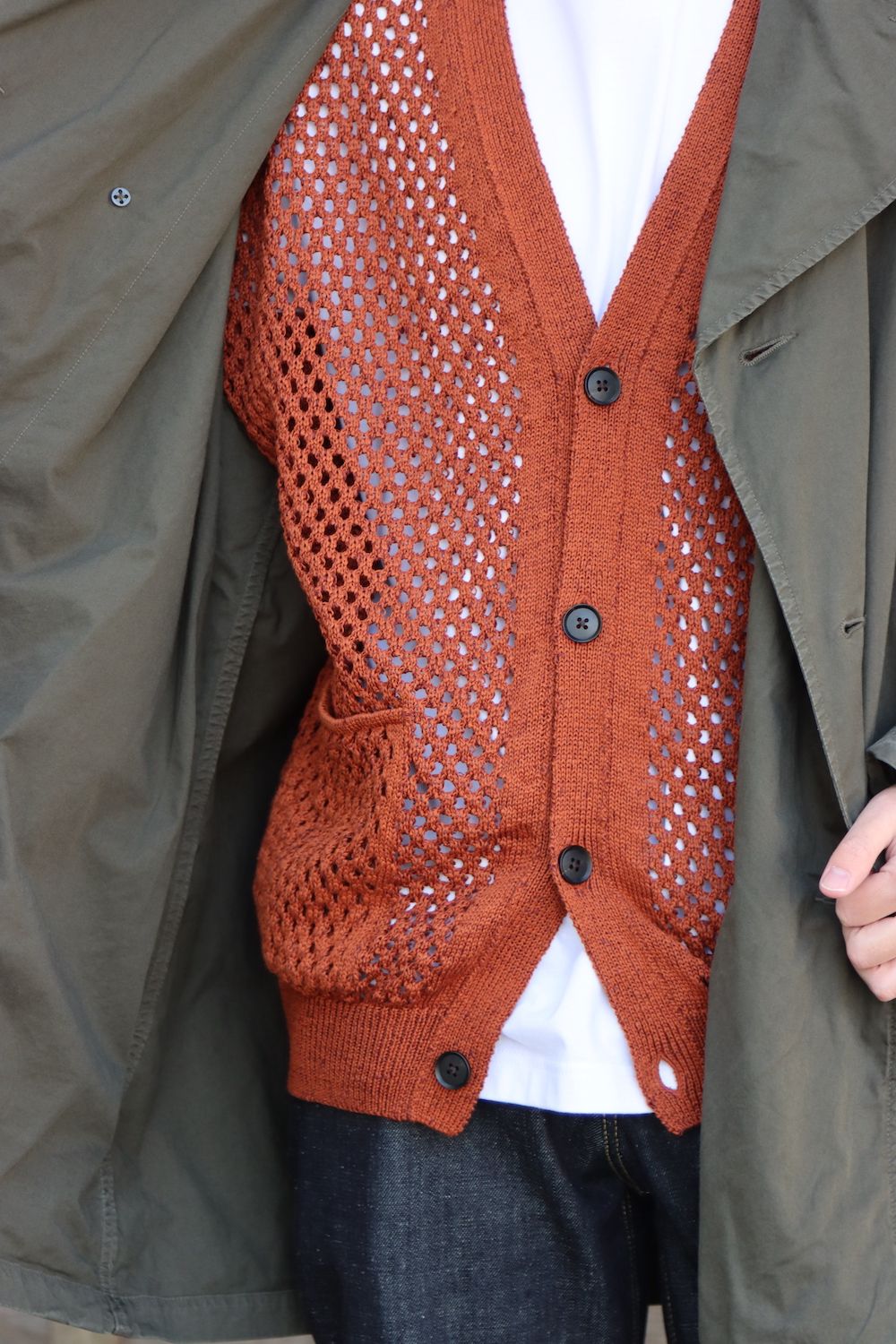 YOKE MESHED KNIT CARDIGAN(YK22SS0345S) mix style. 2022.04.04