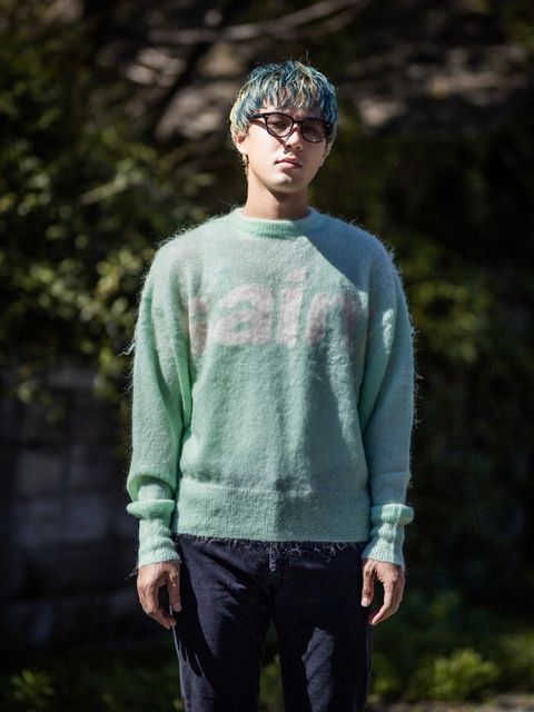 SAINT Mxxxxxx SAINT MOHAIR CREW KNIT MARKスタイル