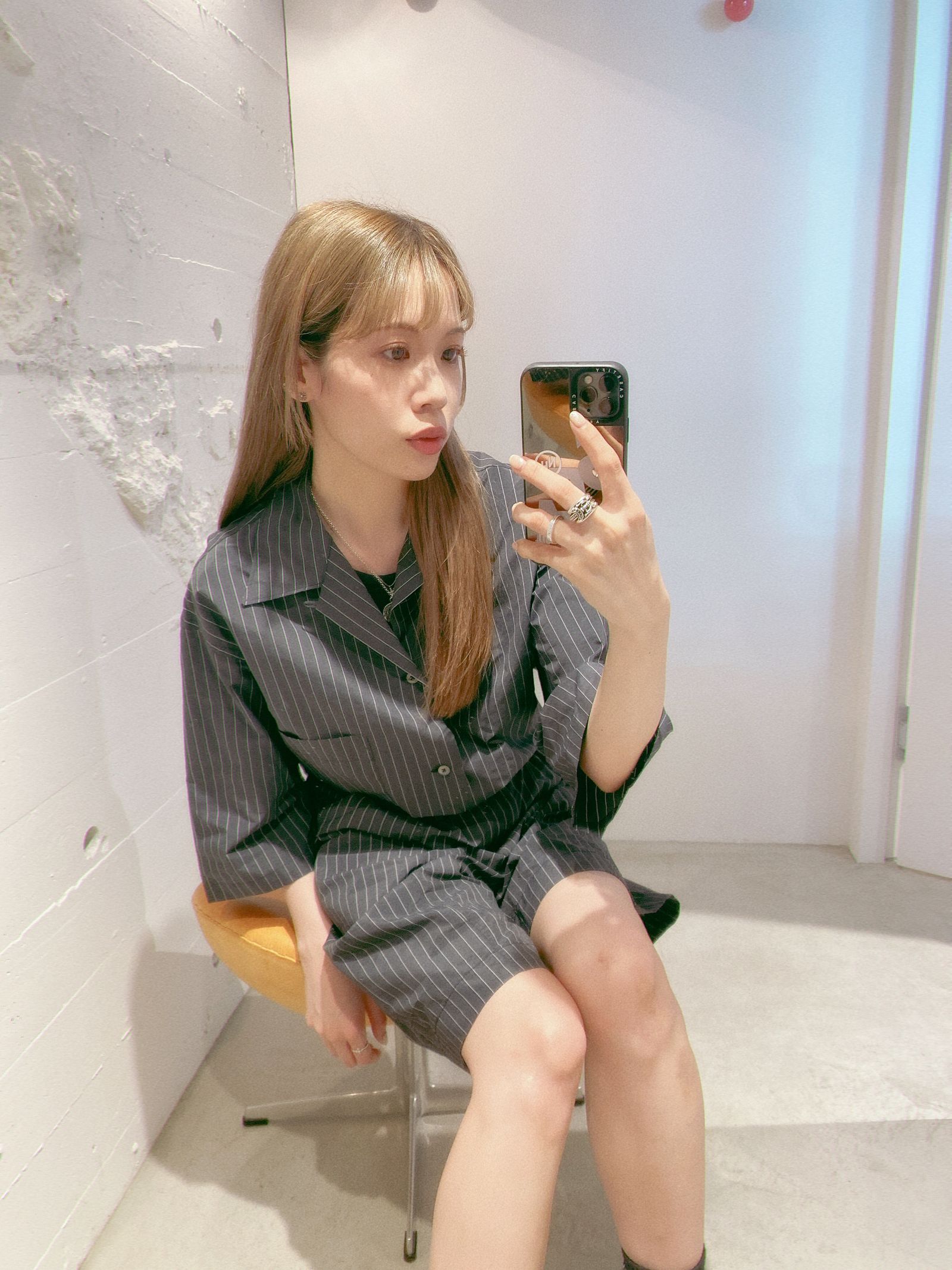 ヨーク24SS NYLON STRIPE WIDE SHORTS(YK24SS0709P) BLACK
