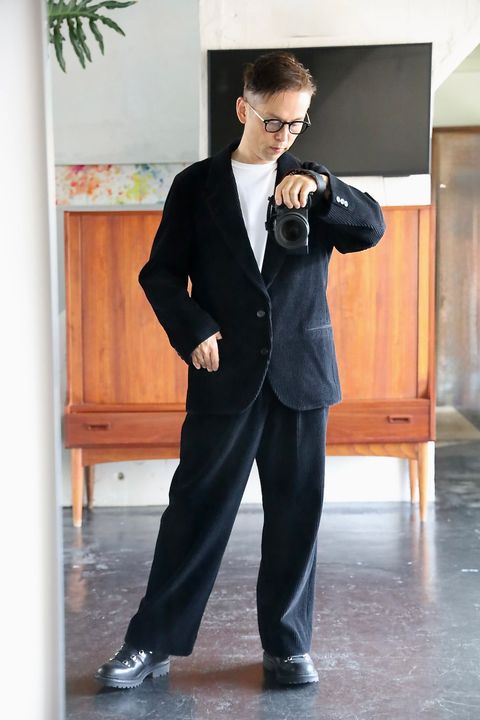 A.PRESSE STYLE2 Wool Corduroy Jacket"BLACK"スタイル.2025.8.30.