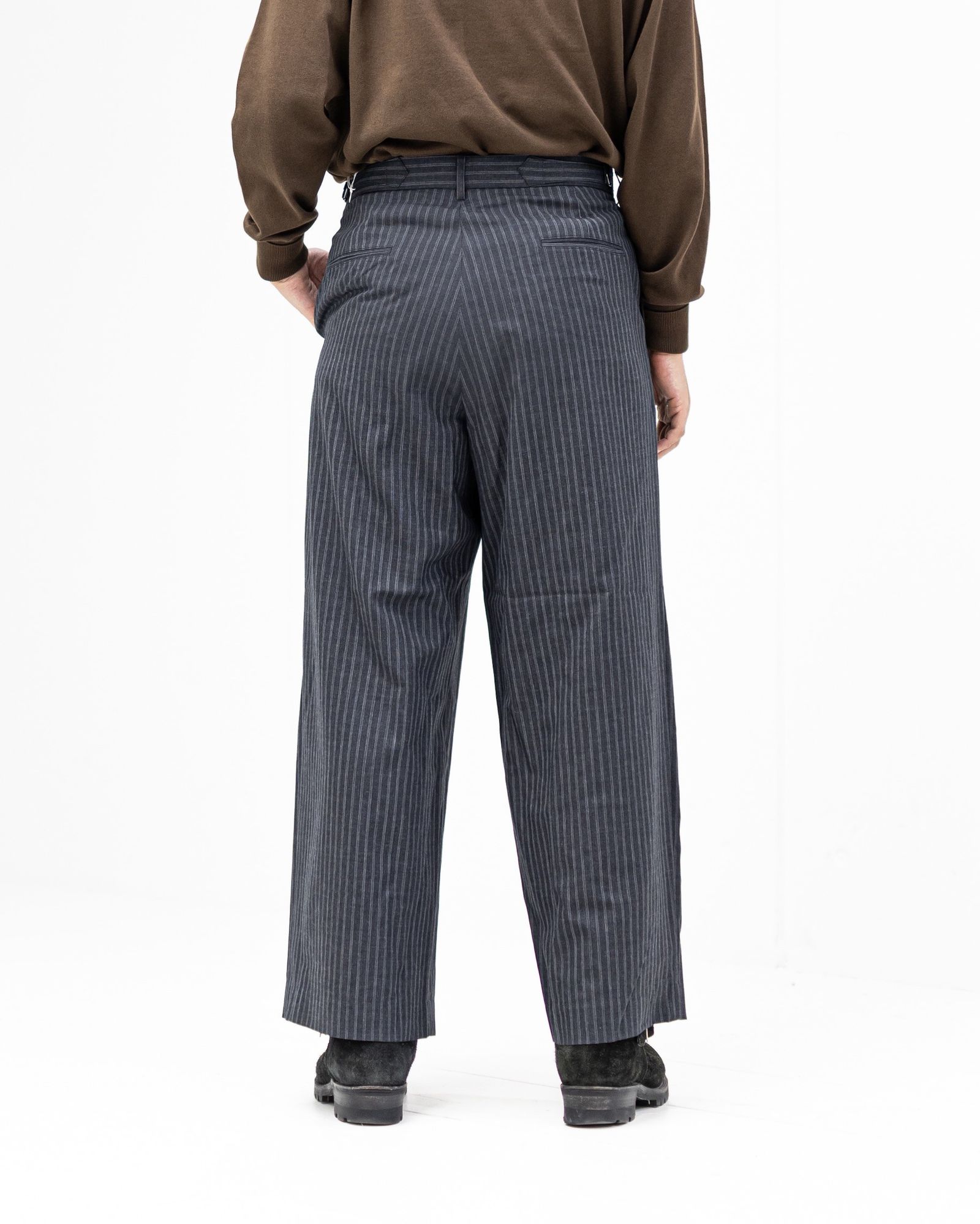 marka 26SS TWO TUCK BAGGY TROUSERS(M26A11PT02C)GRAY STRIPE☆新作発売！