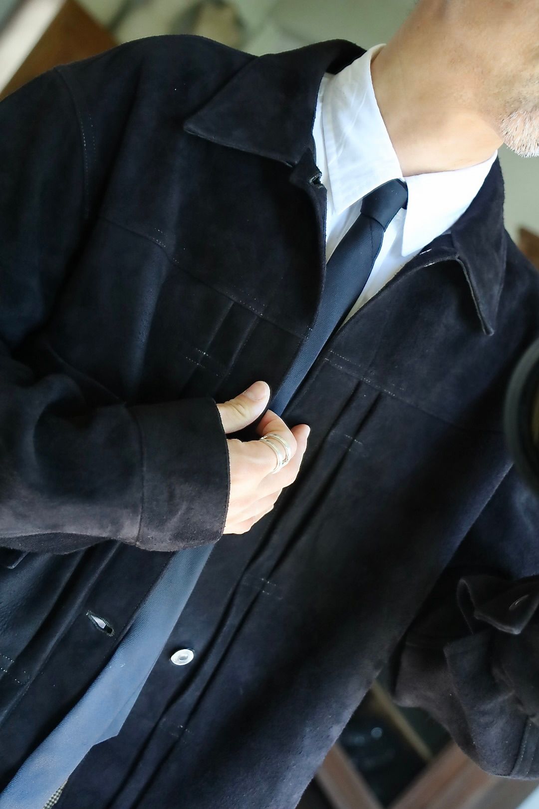 アプレッセ 2025 STYLE2 Suede Leather 1st Type Jacket(25AAP-01-10)BLACK