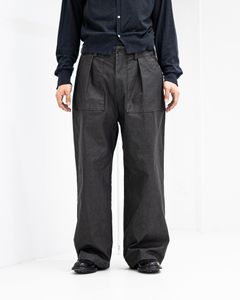 YOKE 26SS Coating Cotton 1pleated Backer Pants(YK26SS01184P)BLACK☆2月14日(土)発売！