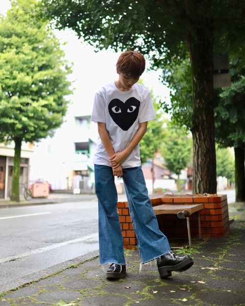 プレイコムデギャルソン BLACK HEART Tシャツstyle.2023.6.18