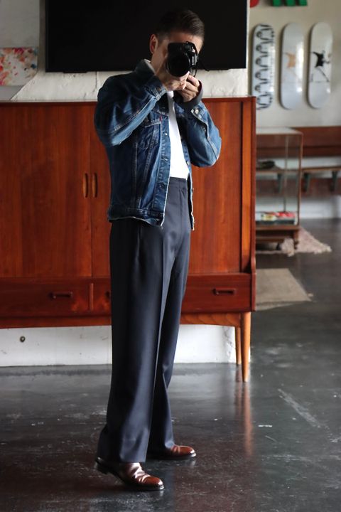 Ets.MATERIAUX マテリオ セレモニーパンツ"NAVY"size:2 style.