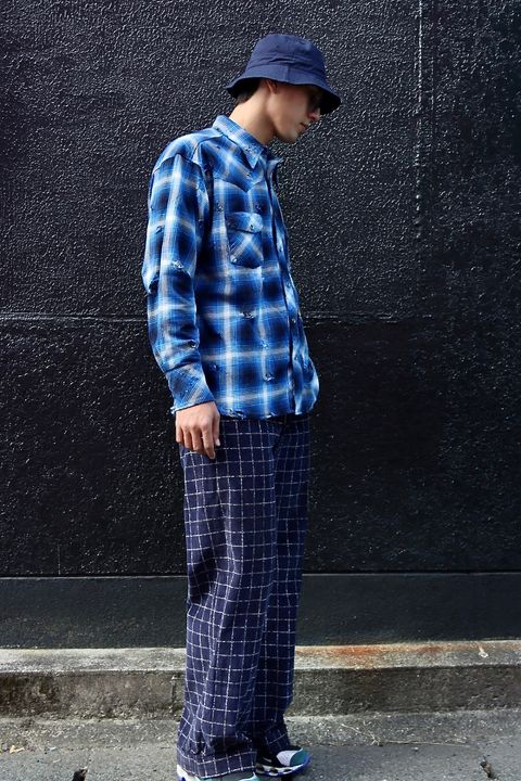RAFUラフ23AW WESTERN SHIRT"BLUE"スタイル