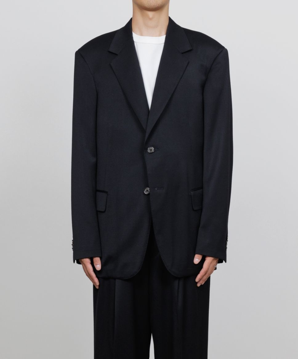 マーカウェア 26SS スーパー200sウールサテン / ギヨームジャケット(A26A13JK01C)BLACK☆新作発売！