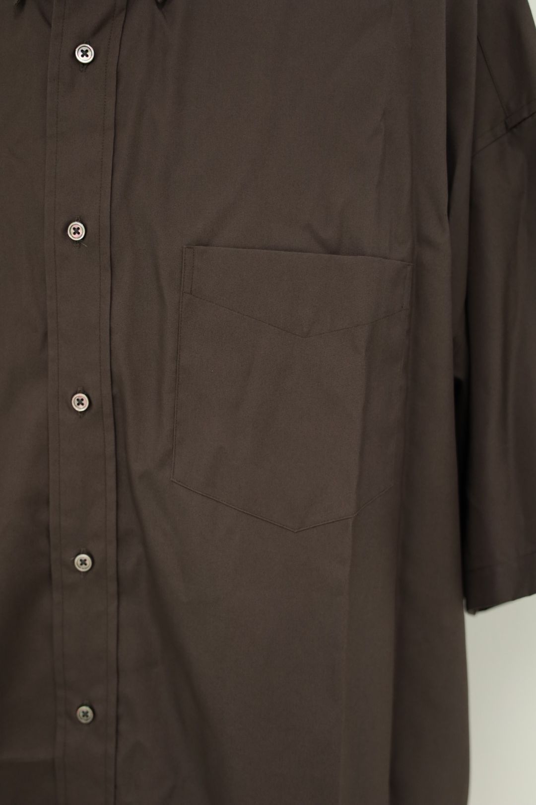 グラフペーパー Easy Care Poplin S/S Oversized B.D Shirt(GM263-50621)BROWN☆7月11日(土)発売！