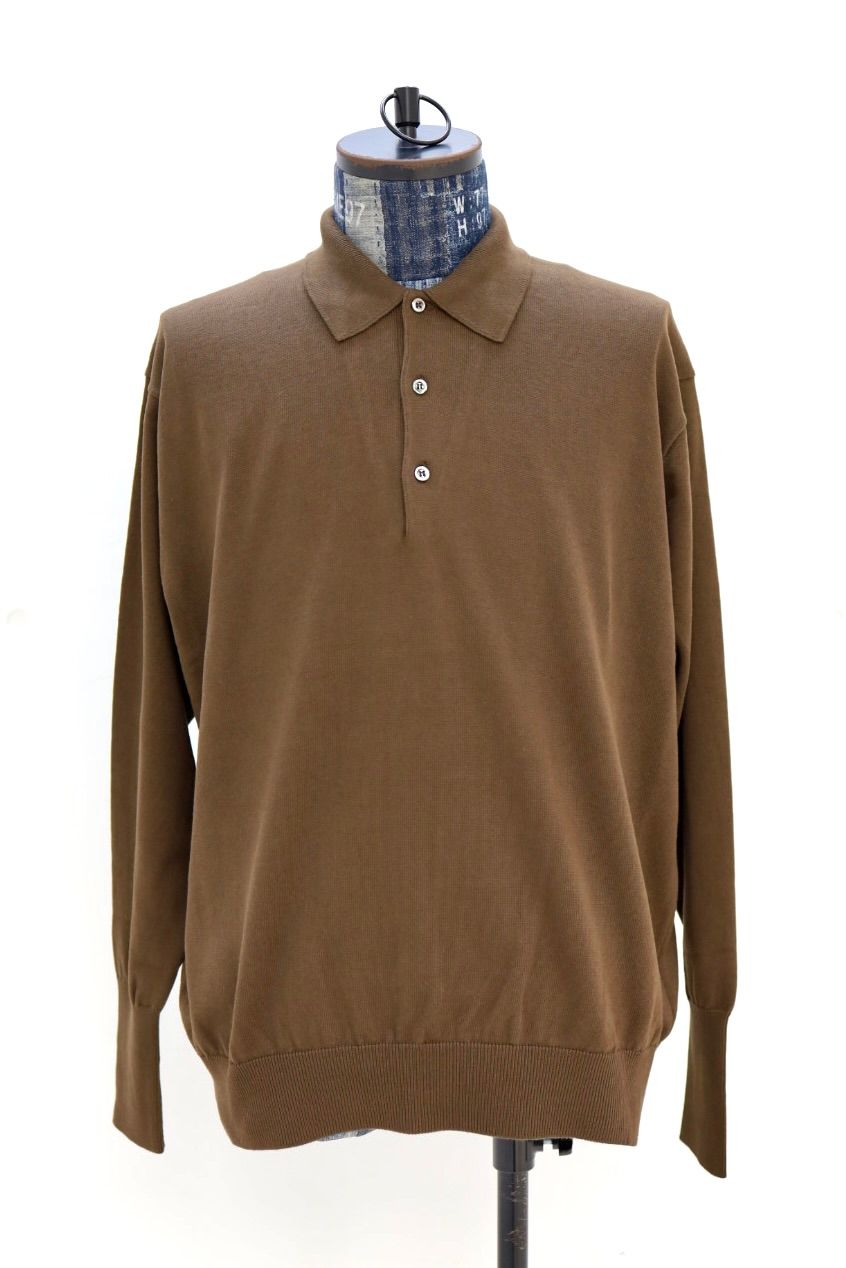 アプレッセ 2026 STYLE1 Cotton Knit L/S Polo Shirts (26SAP-03-03)BROWN☆2月7日(土)発売！