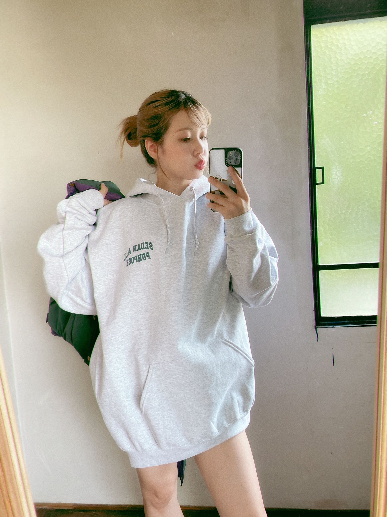 セダンオールパーパスFW23 COLLEGE LOGO HOODIE(SD23F-CT04)ASH