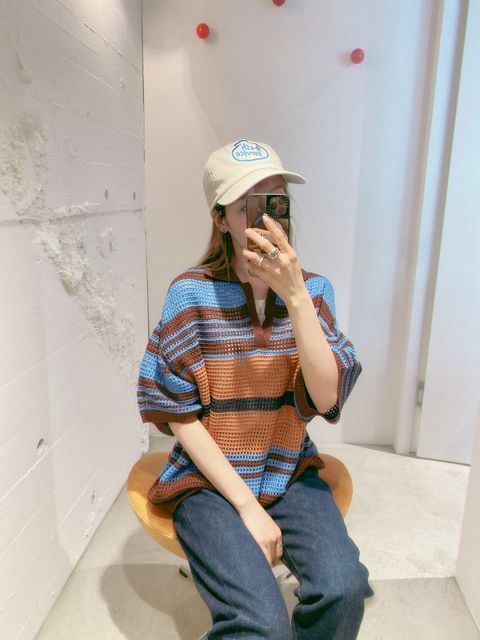 YOKE 新作BORDER MESH KNIT SKIPPER POLO SHIRT style.2024.5.23