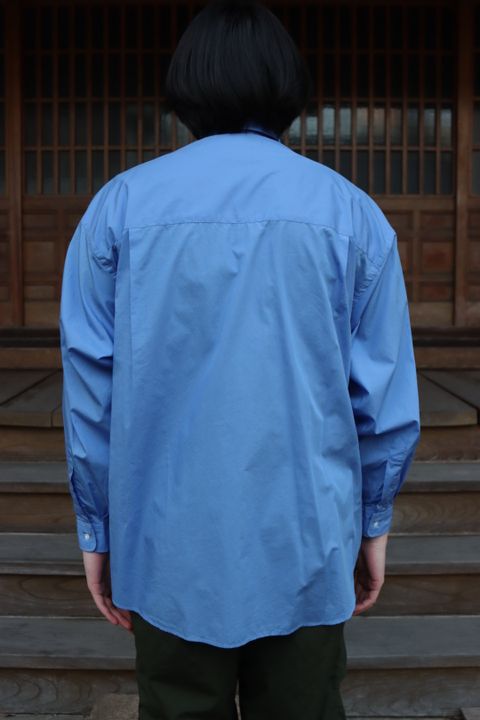 Graphpaper 22SS Broad L/S Oversized Regular Collar Shirt"BLUE".style