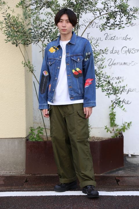 doublet FOOD HAND-PAINTED DENIM JACKET(20AW18BL113)"L.BLUE" style.2020.8.9.