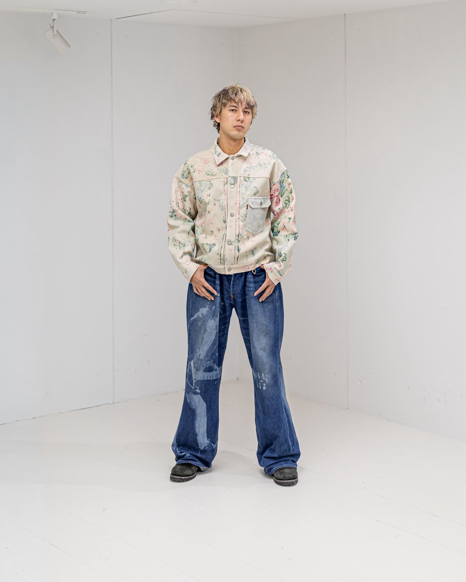 ジュンヤワタナベマン Levi'sWネーム レーヨンリネン花柄プリント×牛革ジャケット 2月6日(金)新作発売！