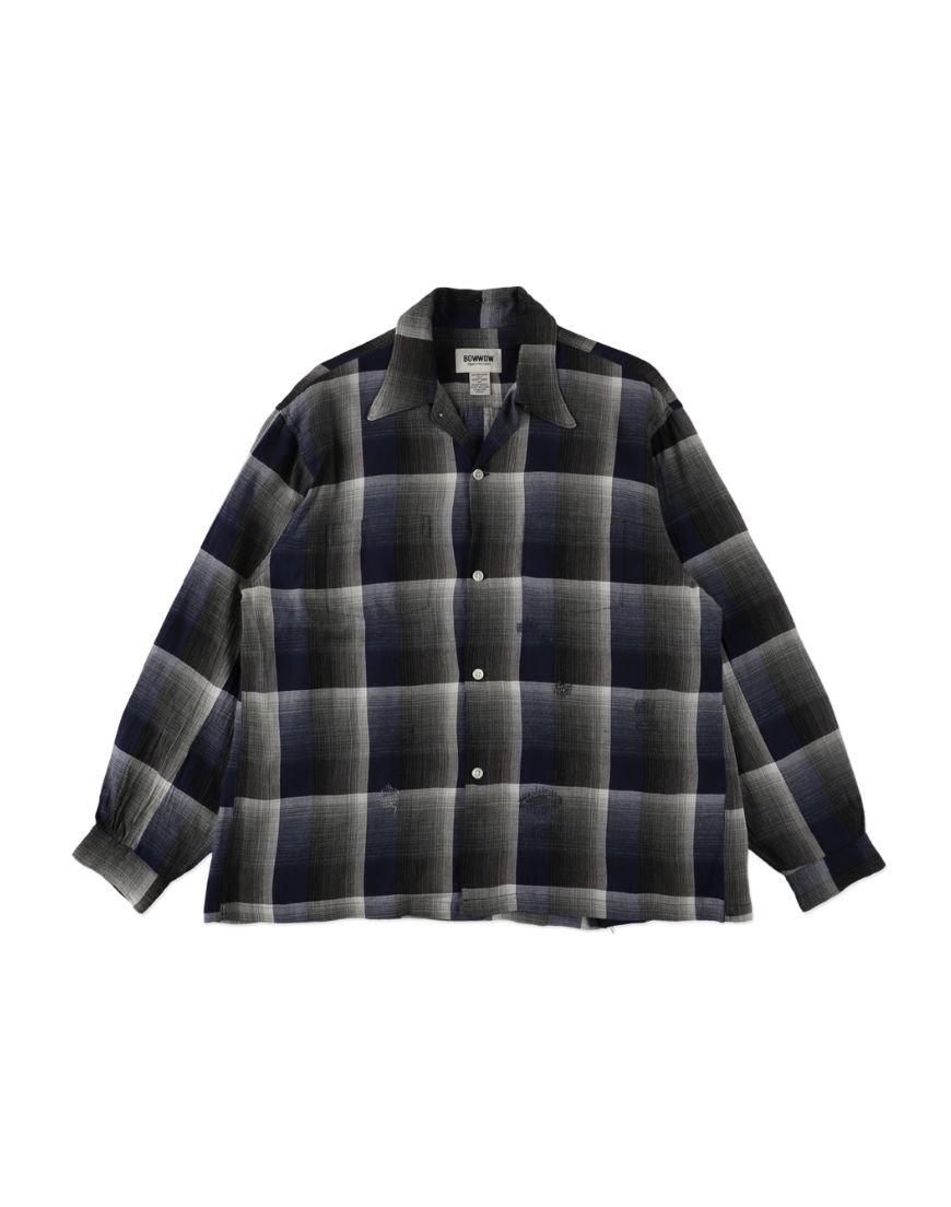 BOW WOW 26FW CHECK RAYON SHIRT(BWU-CRS)BLUE×BLACK×GRAY☆8月29日(土)11:00発売！