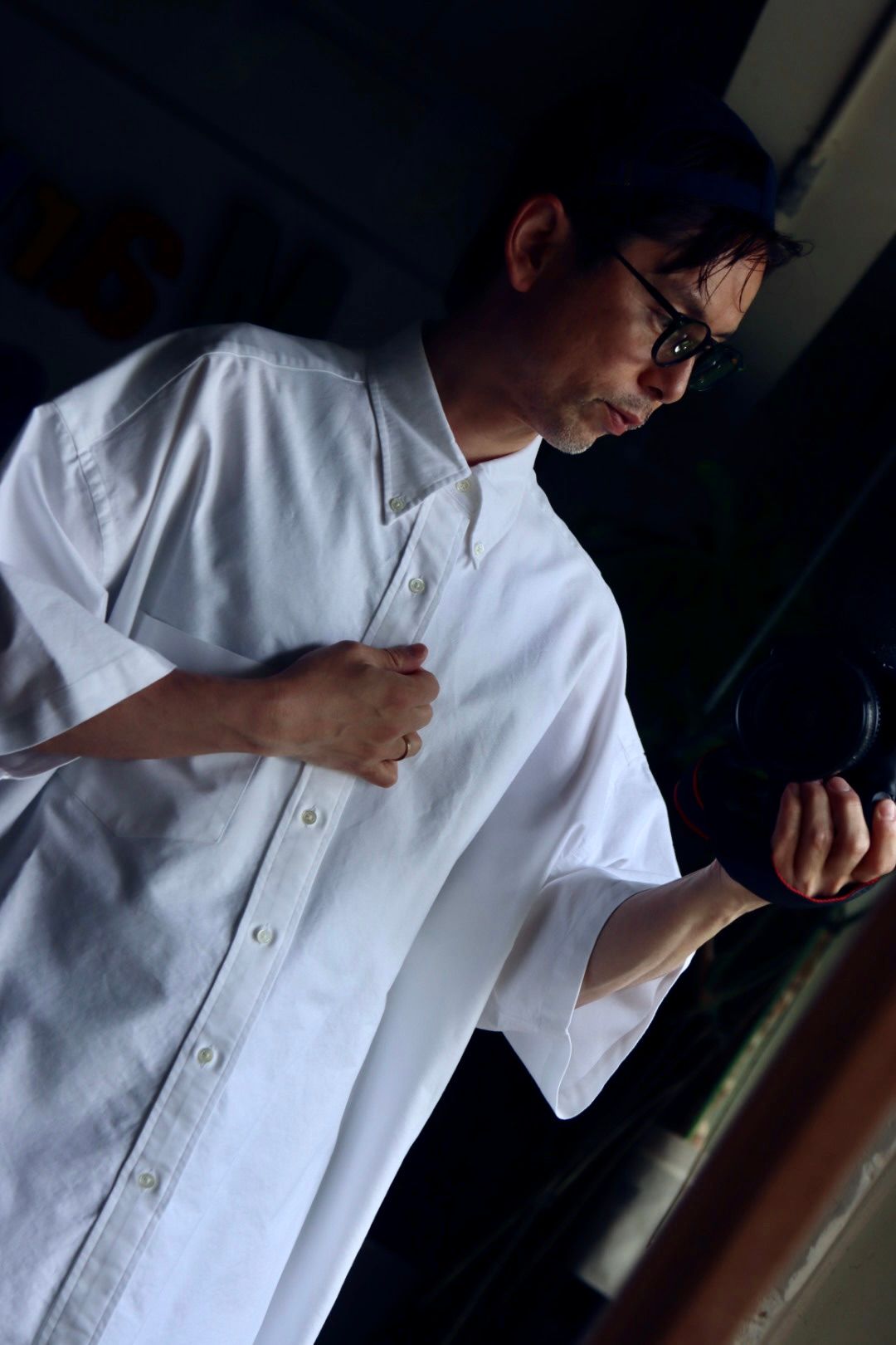 グラフペーパー Oxford S/S Oversized B.D Shirt(GM252-50076B)WHITE☆6月21日(土)発売！