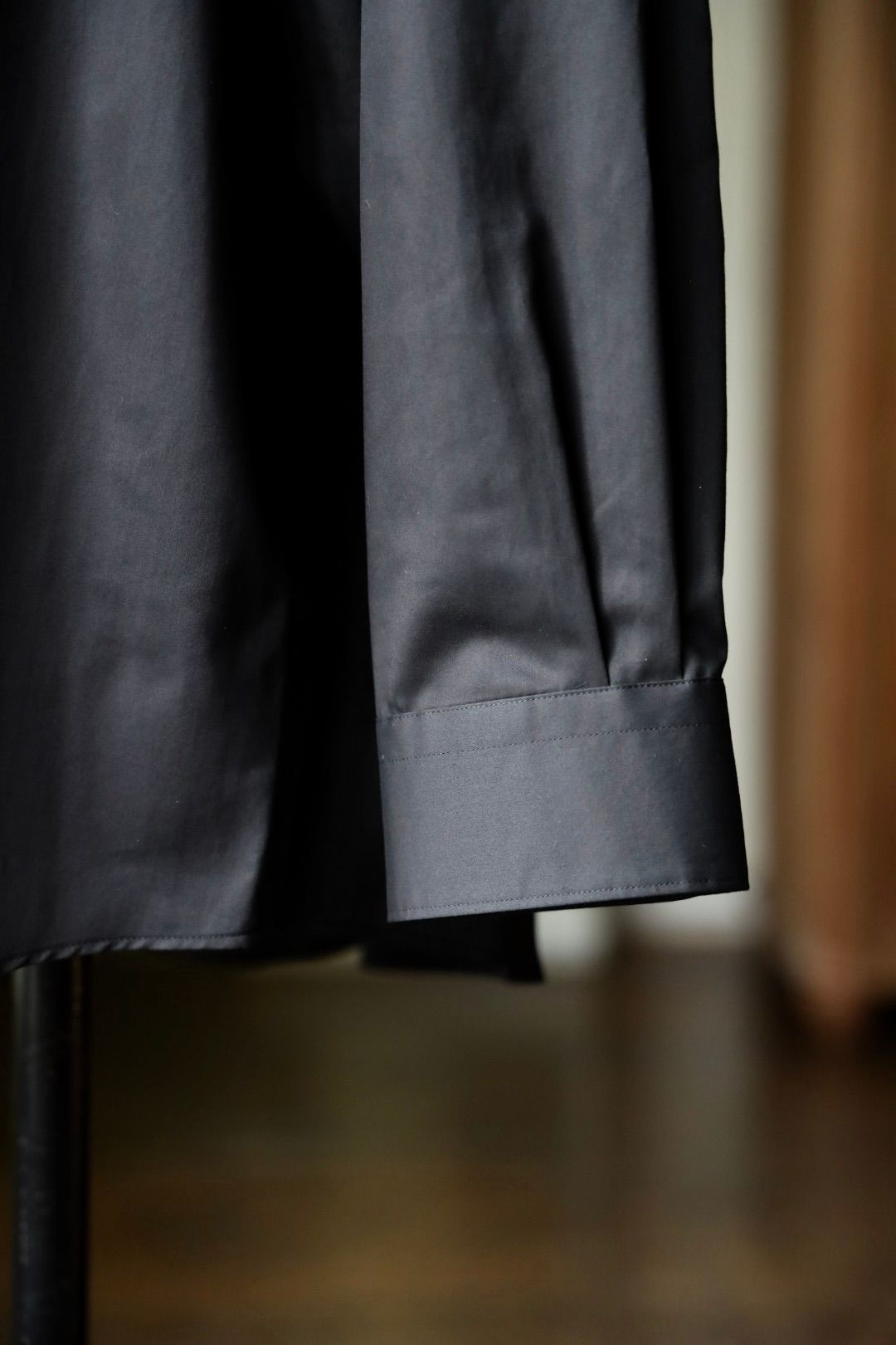 グラフペーパー25AW Silicon Poplin Oversized Regular Collar Shirt (GM253-50180)BLACK