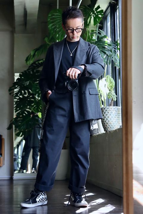 A.PRESSE Double Breasted Jacketスタイル