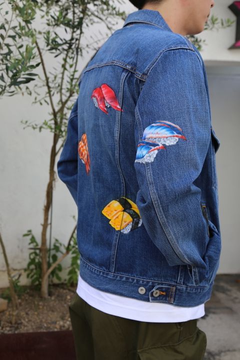 doublet FOOD HAND-PAINTED DENIM JACKET(20AW18BL113)"L.BLUE" style.2020.8.9.