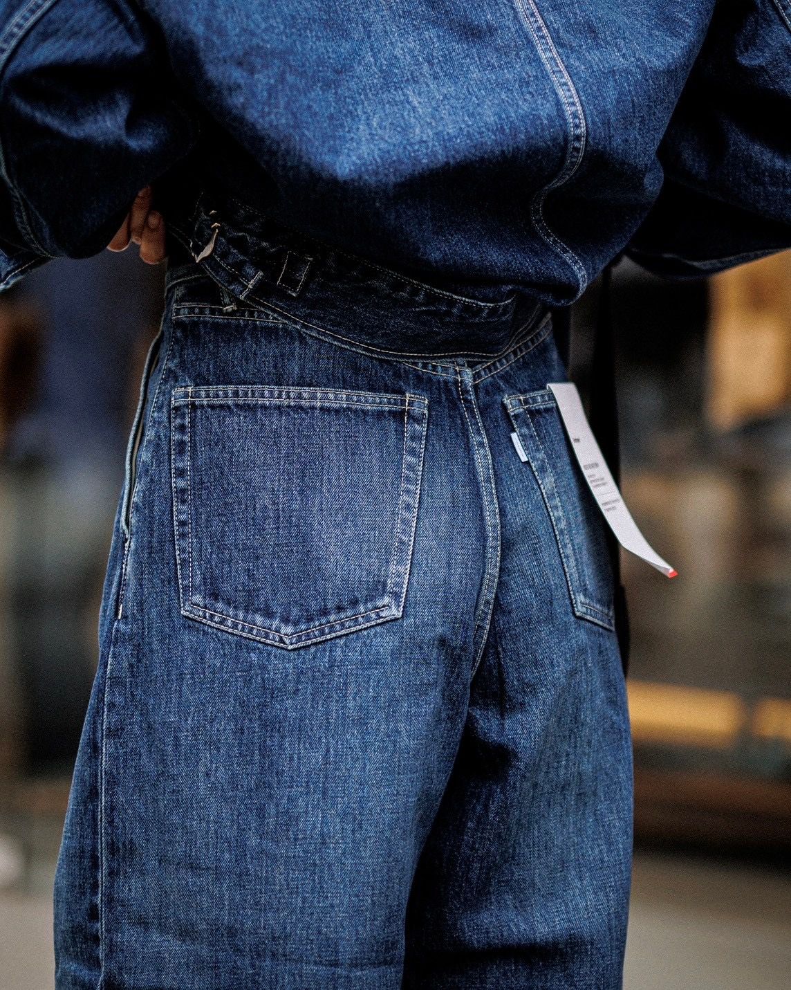 Graphpaper 25AW Women's Selvage Denim Two Tuck Wide Pants(GL253-40062DB)INDIGO_DARK FADE